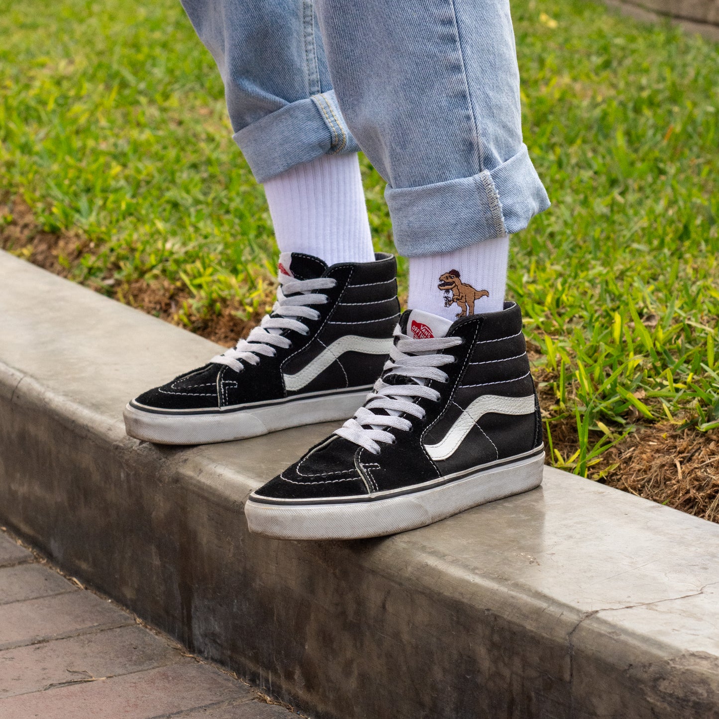 T-REX SOCKS WHITE